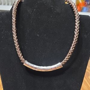 Premier Designs Silver and Brown Necklace